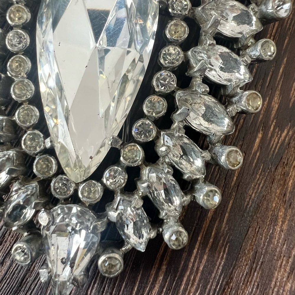 Vintage 1930’s-1940’s Eisenberg Original Clear Rhinestone Fur Clip B12 - Picture 7 of 8